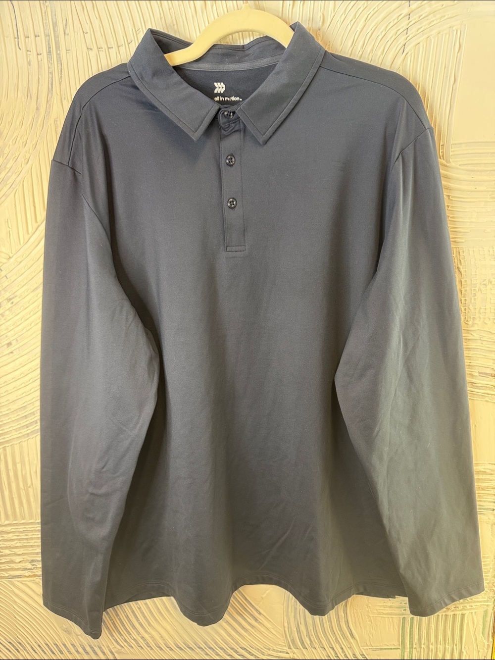 all in motion Long-Sleeve Polo Shirt - Navy Blue N0704